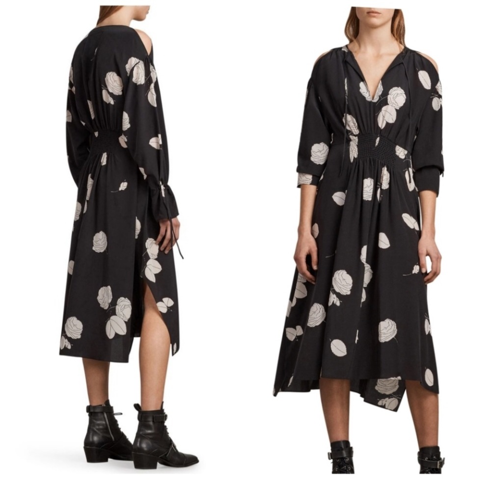 All saints silk floral dress